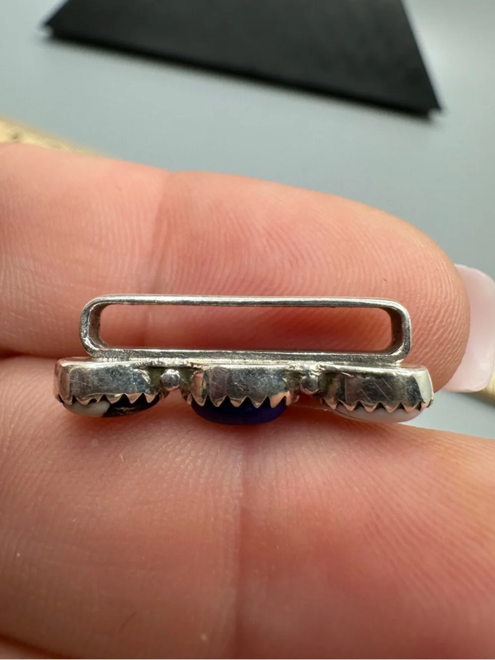 ⌚White Buffalo Lapis Lazuli Sterling Silver 925 Watch Band Charm Handmade iWatch